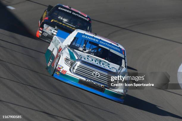 Austin Hill Hattori Racing Enterprises Toyota Tundra during practice for the NASCAR Gander Outdoors Truck Series World of Westgate 200 on September...