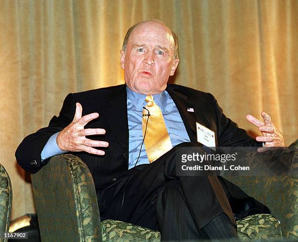 John F. Welch Jr., former Chairman & CEO of GE attends the 2001 American Magazine Conference October 23, 2001 in New York City.