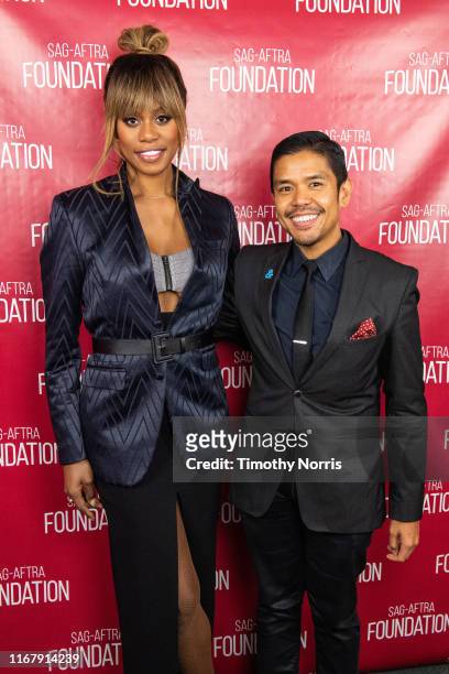 Laverne Cox and Dino Ramos attend SAG-AFTRA Foundation Conversations with "Orange Is The New Black" at SAG-AFTRA Foundation Screening Room on August...