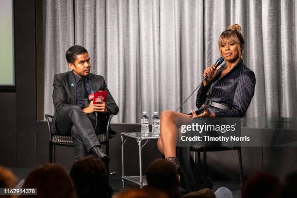 Dino Ramos and Laverne Cox speak during SAG-AFTRA Foundation Conversations with "Orange Is The New Black" at SAG-AFTRA Foundation Screening Room on...