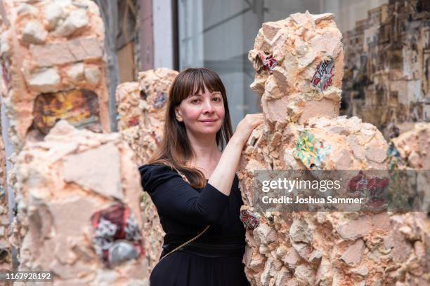 Anna Zlotovskaya during Artist HA Schult presents his new sculptures 'Trash People' at the press conference of "Go Matera. Go!" by HA Schult at Geuer...