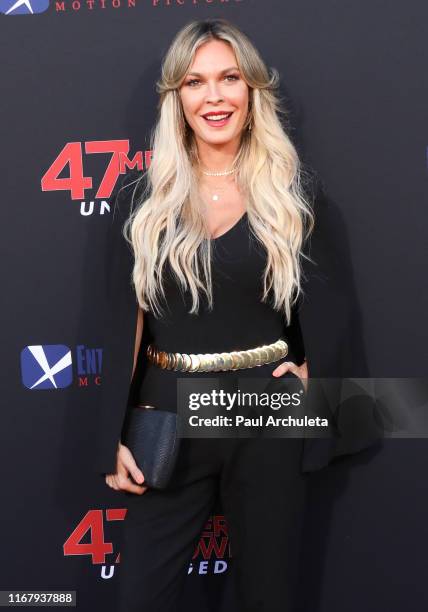 Actress Jasmine Dustin attends the LA premiere of "47 Meters Down Uncaged" the at Regency Village Theatre on August 13, 2019 in Westwood, California.