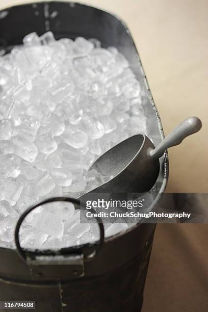 ice cube bucket scoop beverage container - ice bucket stockfoto's en -beelden