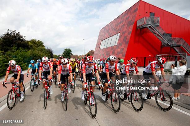 Start / Tim Wellens of Belgium and Team Lotto Soudal / Stan Dewulf of Belgium and Team Lotto Soudal / Frederik Frison of Belgium and Team Lotto...