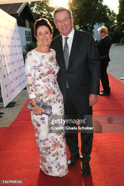 Karl Hopfner and his wife Anne Kroehl during the EAGLES Praesidenten Golf Cup Gala Evening on September 13, 2019 in Bad Griesbach, Germany.