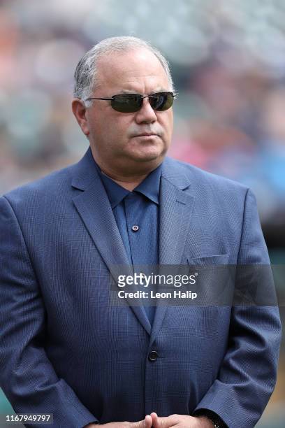 Executive Vice President of Baseball Operations and General Manager Al Avila on the field prior to the start of the game against the Kansas City...