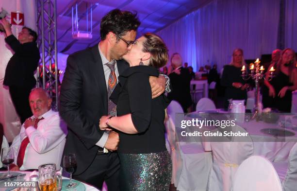 Jessica Libbertz and her husband Roman Libbertz during the EAGLES Praesidenten Golf Cup Gala Evening on September 13, 2019 in Bad Griesbach, Germany.