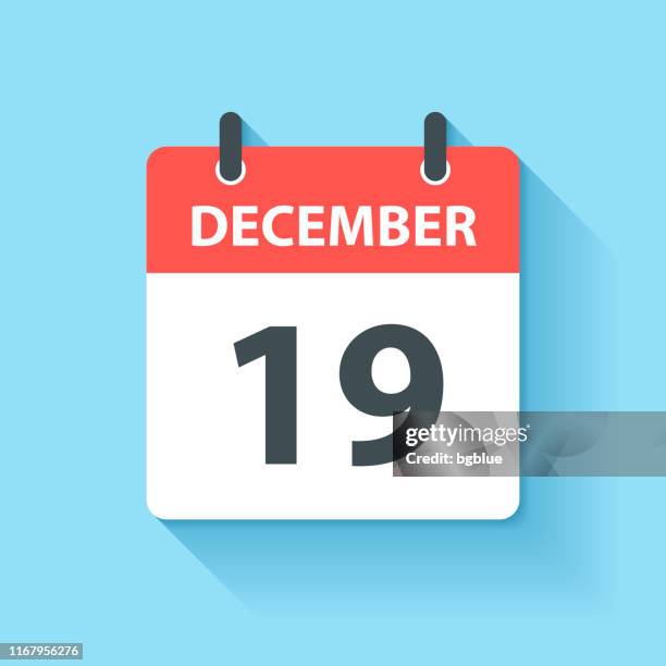 december 19 - daily calendar icon in flat design style - number 19 stock illustrations