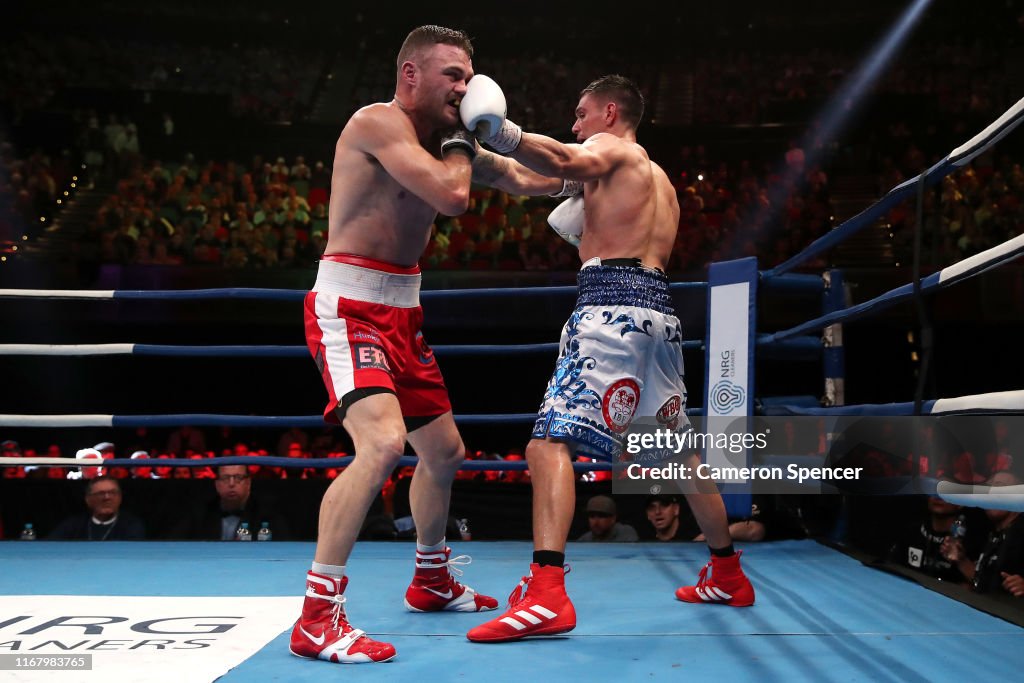 Dwight Ritchie during the WBO Global and IBF Australasian super welterweight title ...