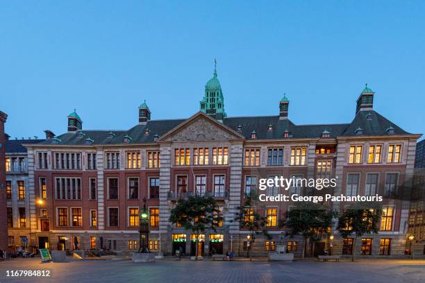 the stock exchange building in amsterdam, the netherlands - amsterdam market stock pictures, royalty-free photos & images