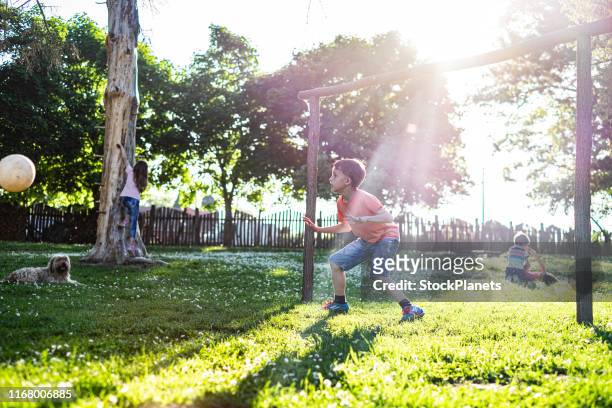 little cute goalkeeper in public park - soccer goalkeeper stock pictures, royalty-free photos & images