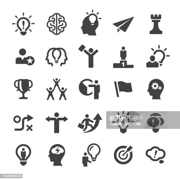 idea and creativity icons - smart series - smart goals stock illustrations