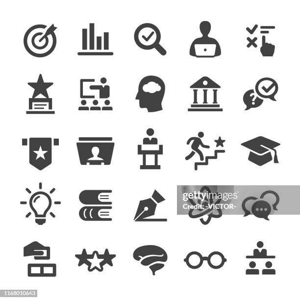 higher education icons set - smart series - adult learning icons stock illustrations