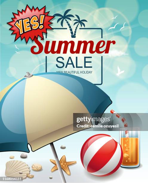 sale summer label - inflatable advertising stock illustrations