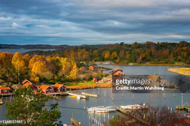 autumn in gothenburg southern archipelago - archipelago sweden stock pictures, royalty-free photos & images