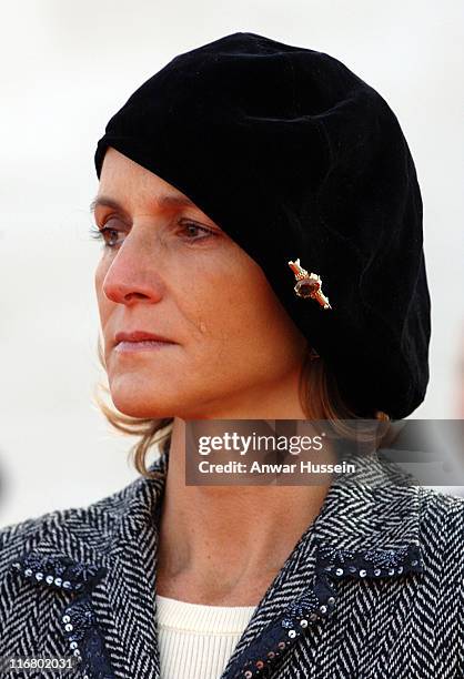 Marie-Laure de Villepin, wife of French Prime Minister Dominique de Villepin, has tears in her eyes as she attends a ceremony to mark the 90th...
