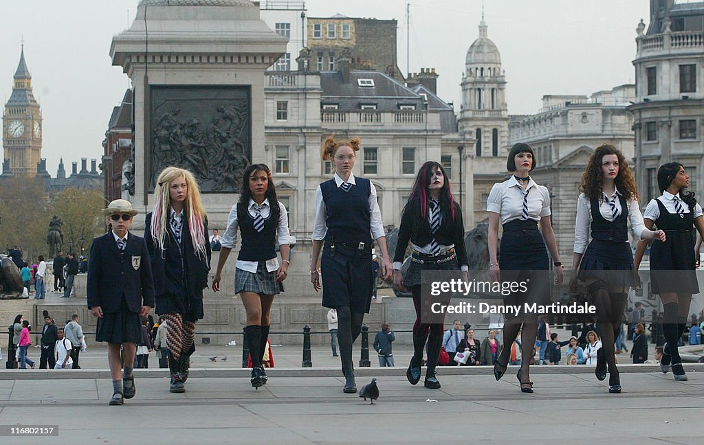 Filming of "St. Trinian's" in Trafalgar Square - April 11, 2007