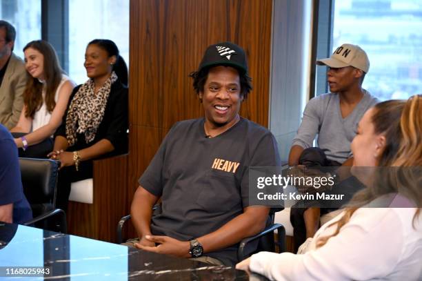 Jay Z at the Roc Nation and NFL Partnership Announcement at Roc Nation on August 14, 2019 in New York City.