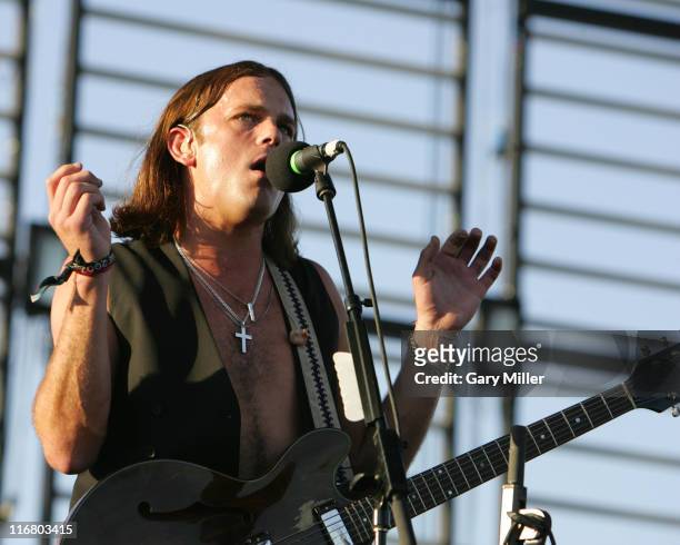 Caleb Followill of Kings of Leon during Coachella Valley Music and Arts Festival - Day Two - Kings of Leon at Empire Polo Field in Indio, California,...