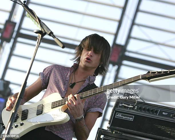 Jared Followill of Kings of Leon during Coachella Valley Music and Arts Festival - Day Two - Kings of Leon at Empire Polo Field in Indio, California,...