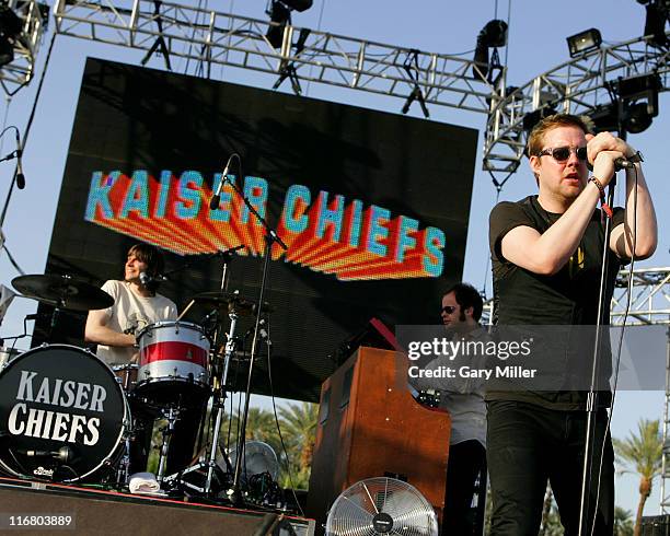 Ricky Wilson of Kaiser Chiefs during Coachella Valley Music and Arts Festival - Day 3 - Kaiser Chiefs at Empire Polo Field in Indio, California,...