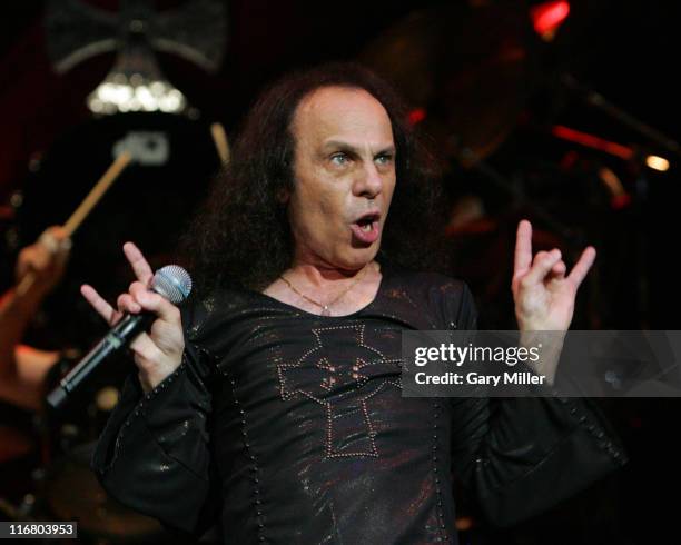 Ronnie James Dio of Heaven and Hell during Heaven and Hell Tour 2007 at the Verizon Wireless Amphitheater in San Antonio - May 1, 2007 at Verizon...