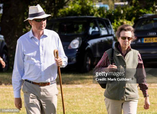 Princess Anne, Princess Royal and Timothy Laurence at The Gatcombe Horse Trials at Gatcombe Park on September 14, 2019 in Stroud, England.