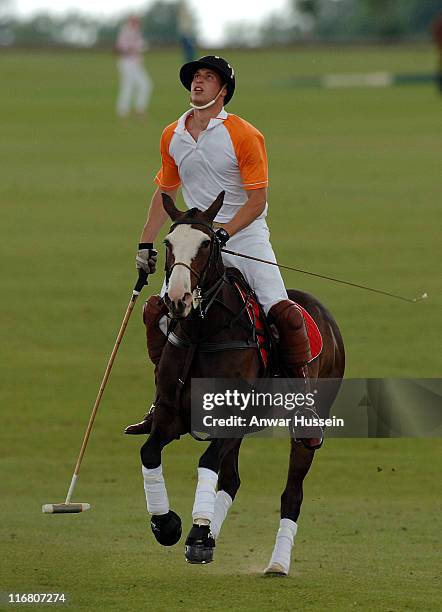 Prince William plays for Apes Hill Club Barbados against Churchill Retirement Living for the Calcot Manor Hotel Cup at the Beaufort Polo Club,...