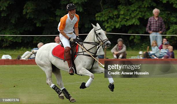 Prince William plays for Apes Hill Club Barbados against Churchill Retirement Living for the Calcot Manor Hotel Cup at the Beaufort Polo Club,...
