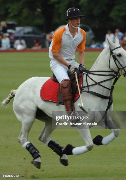 Prince William plays for Apes Hill Club Barbados against Churchill Retirement Living for the Calcot Manor Hotel Cup at the Beaufort Polo Club,...