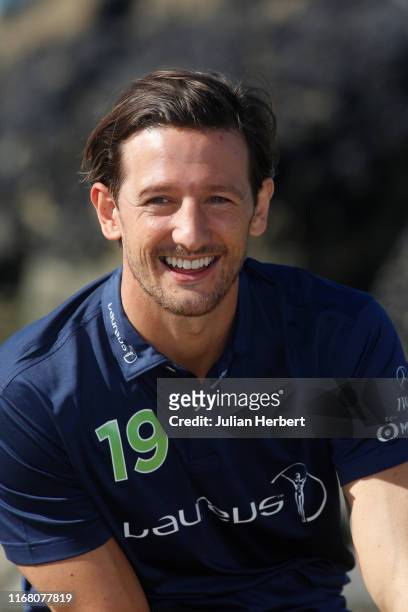 Laureus Ambassador and British Olympic star Michael Jamieson vist a surf sesion at The Wave Project on Fistral Beach in Newquay on September 14, 2019...