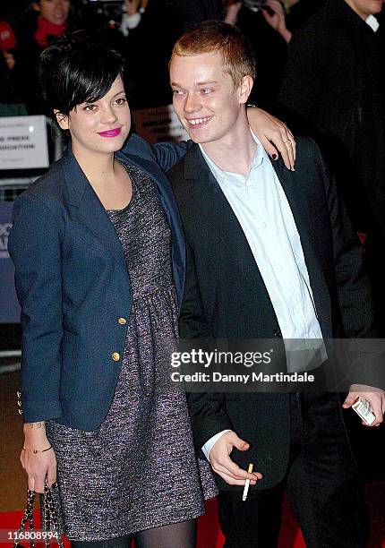 Lily Allen and her brother Alfie Allen attends the Brick Lane Gala Screening at West End Odeon on October 26, 2007 in London.