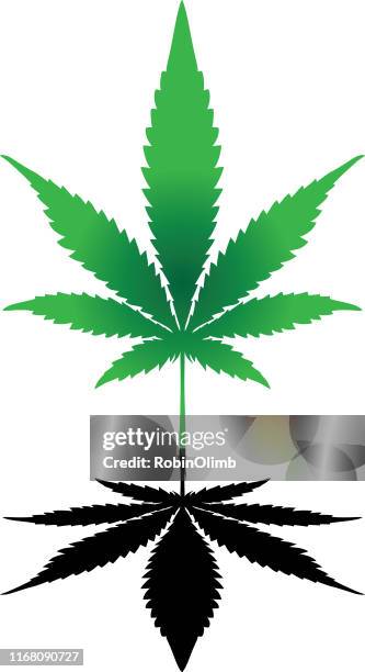 marijuana shadow symbol - marijuana stock illustrations