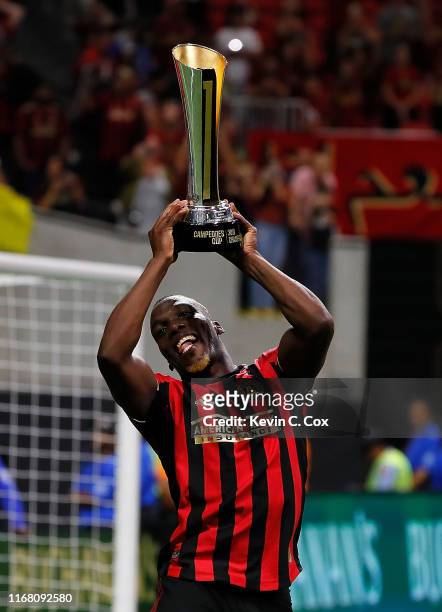 Florentin Pogba of Atlanta United celebrates winning the Campeones Cup 3-2 between Club America and Atlanta United at Mercedes-Benz Stadium on August...