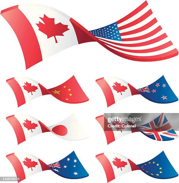 currency trading pairs - canada - canadian flag stock illustrations