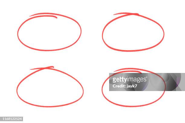highlighting circle - red circle stock-fotos und bilder