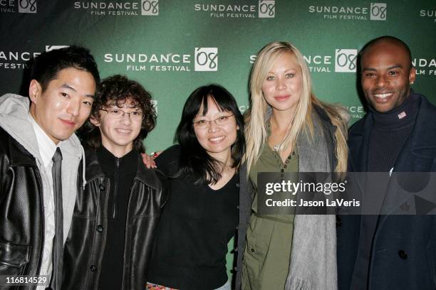 Actor Leonardo Nam, actor Alexander Agate, director Jennifer Phang, actress Sanoe Lake and actor Lee Marks attend a screening of "Half-Life" during...