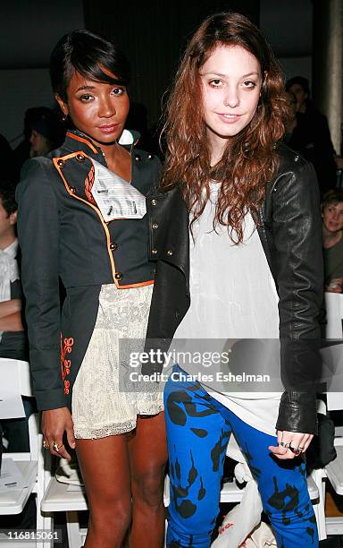 Socialite Genevieve Jones and model Cory Kennedy attend Benjamin Cho Fall 2008 during Mercedes-Benz Fashion Week at the Altman Building on February...