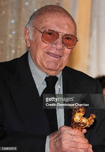 Francesco Rosi attends the Honorary Golden Bear Presentation as part of the 58th Berlinale Film Festival at the Cinema International on February 14,...