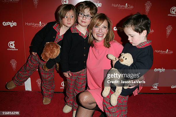 Actress Lauren Holly and her sons at the Still Thankful Still Giving Premiere Fundraising Event at Cinespace in Hollywood, California on November 29,...