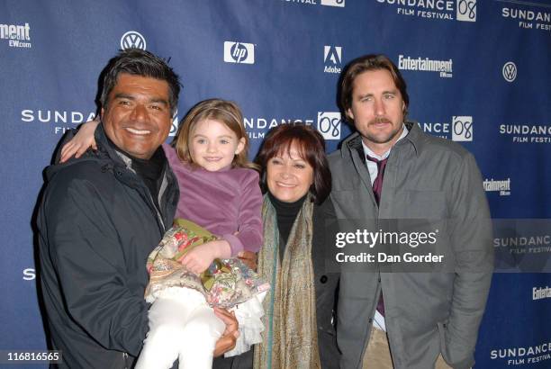 Actors George Lopez, Morgan Lily, Adriana Barazza and Luke Wilson attend the premiere of "Henry Poole Is Here" at the Eccles Theatre during the 2008...