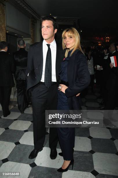 Emmanuel de Savoie and his wife Clotilde Courau attend the Sidaction Diner during the Paris Fashion Week - Spring/Summer 2008 Haute Couture at the...