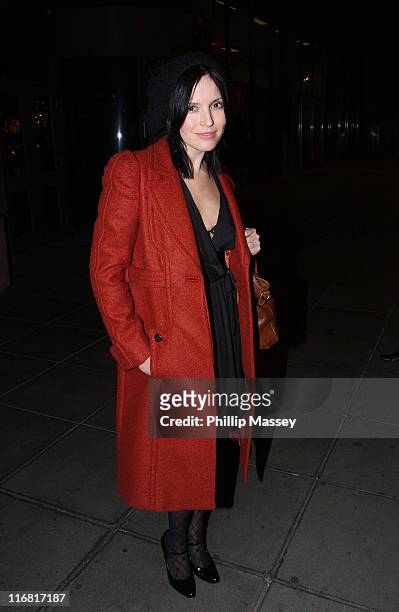 Andrea Corr leaves the "Late Late Show" at RTE Studios on February 22, 2008 in Dublin, Ireland.