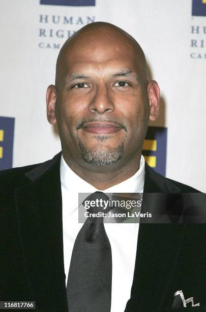 Former NBA player John Amaechi attends the Human Rights Campaign's Annual Los Angeles Gala at the Hyatt Century Plaza Hotel on March 15, 2008 in Los...