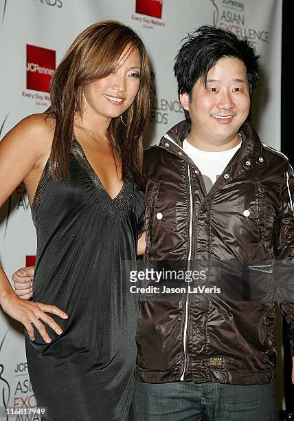 Dancer Carrie Ann Inaba and comedian Bobby Lee attend the 2008 JCPenney Asian Excellence Awards Nominations Press Conference at the Sofitel Hotel on...