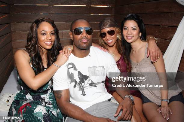 Melyssa Ford, Tank, Arica Adams, Candy Girl pose during the Hazel Eyez Experience at The Catalina Hotel on May 4, 2008 in Miami Beach, Florida.