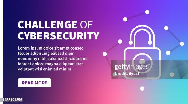 cybersecurity act banner on holographic gradient background - ransomware stock illustrations