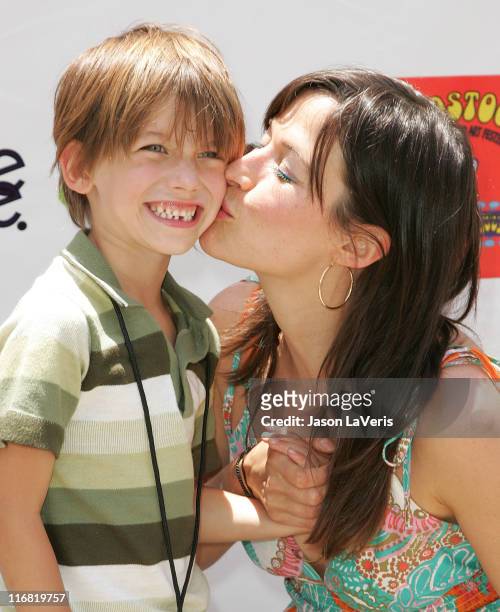 Actress Brooke Langton and her son, Zane attend the Second Annual Kidstock Music and Art Festival on June 1, 2008 in Beverly Hills, California.