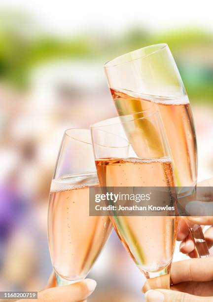 champagne toast - rose wine stock pictures, royalty-free photos & images