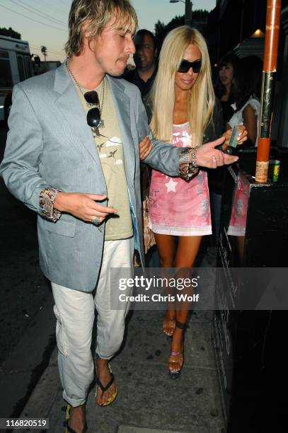 Model Shauna Sand leaves The Belmont on July 1, 2008 in West Hollywood, California.